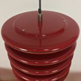 Scandinavian-style space age metal hanging lamp, red
