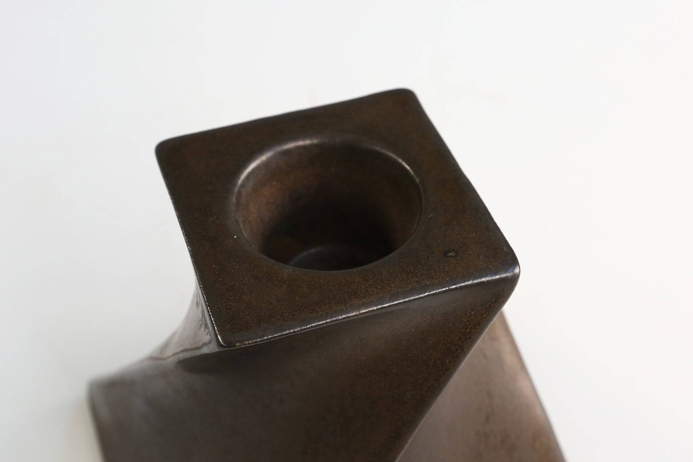 Bronze Candleholder in Ceramic by Jan Van Der Vaart, The Netherlands 1978