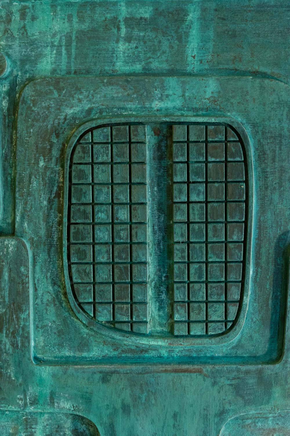 Victory of Segonzac. Sculpted and copper triptych panel. Contemporary.