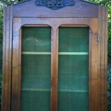 Vintage mesh cabinet in solid oak rococo period 1930