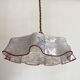 White clichy skirt suspension with raspberry spun glass edge