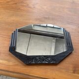 Black art deco mirror 65x46cm