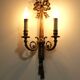 Pair of wall sconces in gilded bronze, Louis XVI style.