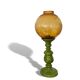 Mid-century italian yellow & green wood and glass table lamp