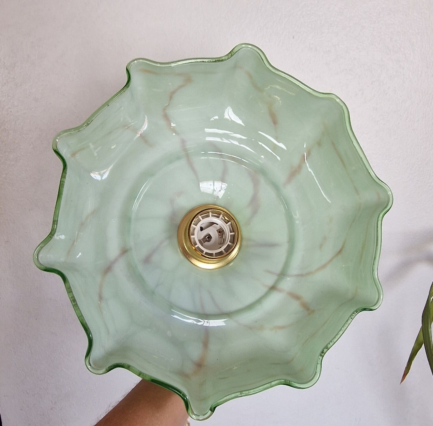 Caramel marbled green pendant light