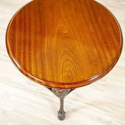 Vintage Oval Coffee Table on Cast Iron Base, 1950s