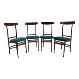 1960s Set Of Four Mahogany Dining Chairs, Italy