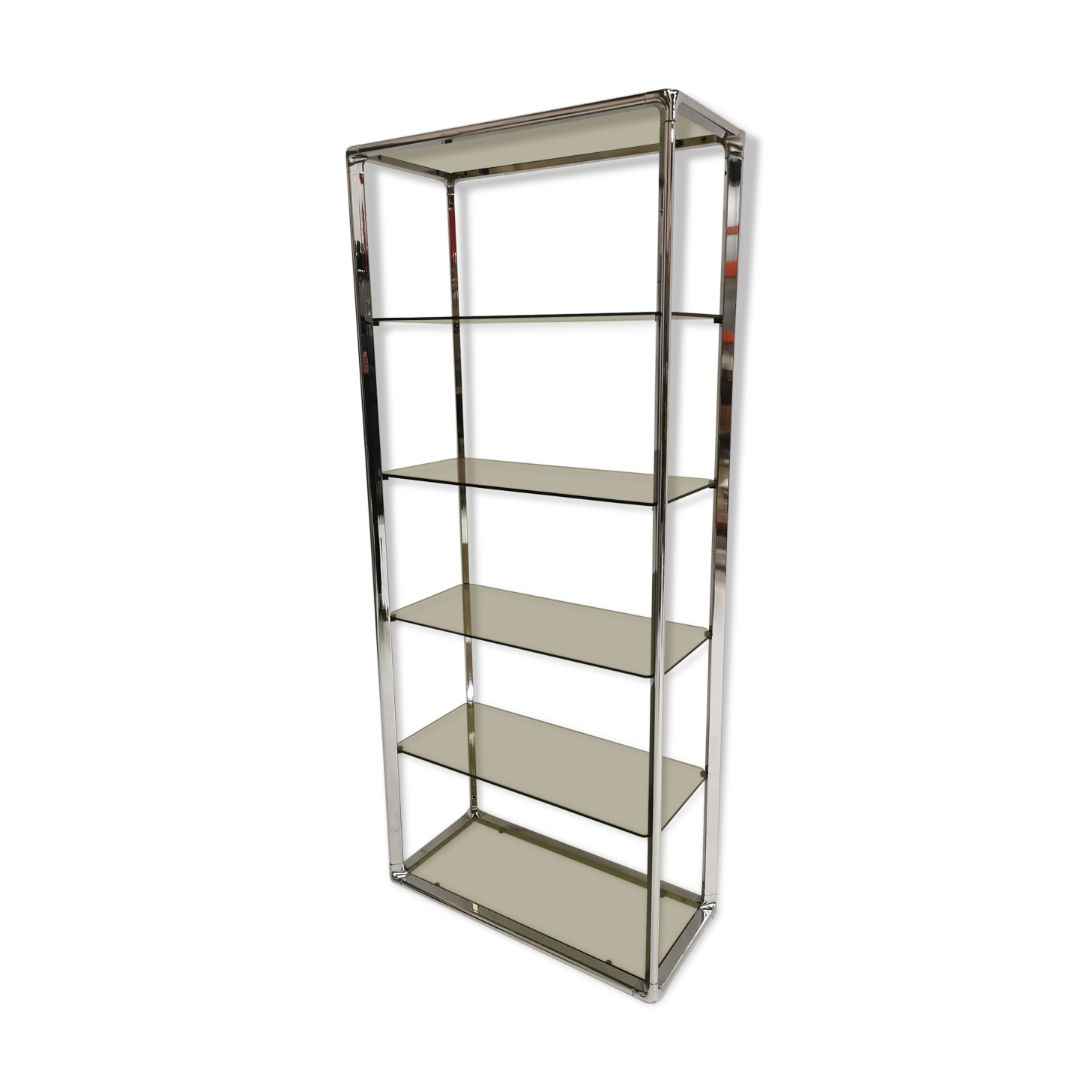 Shelf in chrome and glass, Fratelli Orsenigo, 1970