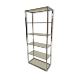 Shelf in chrome and glass, Fratelli Orsenigo, 1970