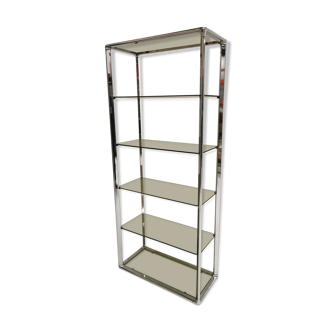 Shelf in chrome and glass, Fratelli Orsenigo, 1970