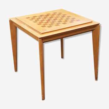 Game table of the 50s in sycamore and mahogany