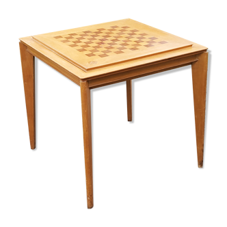 Game table of the 50s in sycamore and mahogany