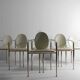 Postmodern dining chairs in steel and white leather, Belgium 1980s