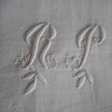Old damask tablecloth and its 12 towels