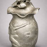 Massive vase signed "Iris" in the Art Nouveau style.