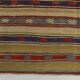 Red & Cream Striped Kilim Rug, 150x260Cm