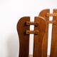 De Puydt brutalist dining chairs in solid oak. Circa 1970.