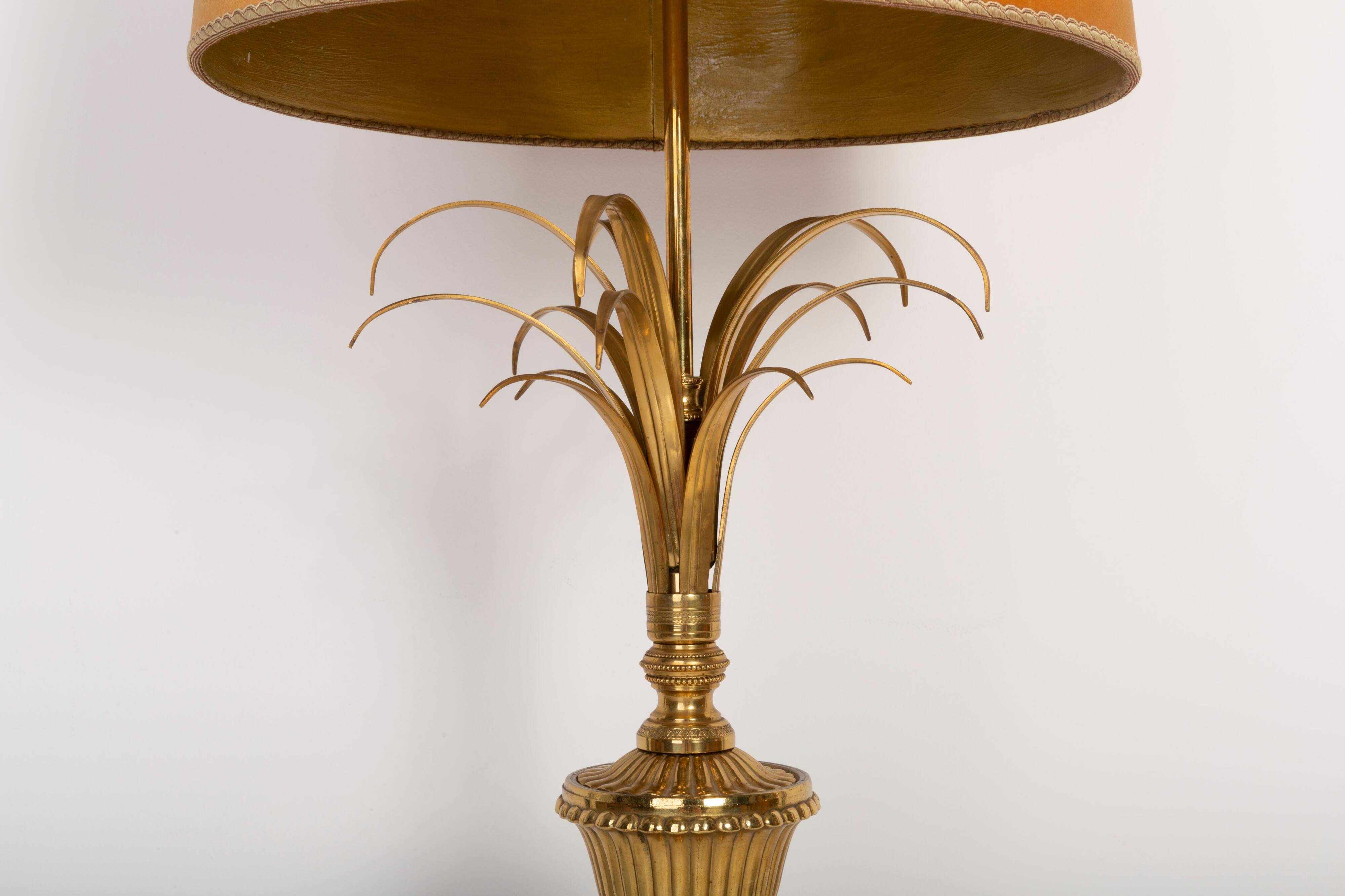 Mid-Century Hollywood Regency Orange Velvet Table Lamp, France, 1960s