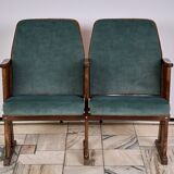 Vintage Czechoslovakian double cinema seats from the 1970s Retro Design
