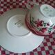 Duo cups and saucers Digoin Sarreguemines, Cannes and Aude model
