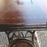 standing console of an old sewing machine