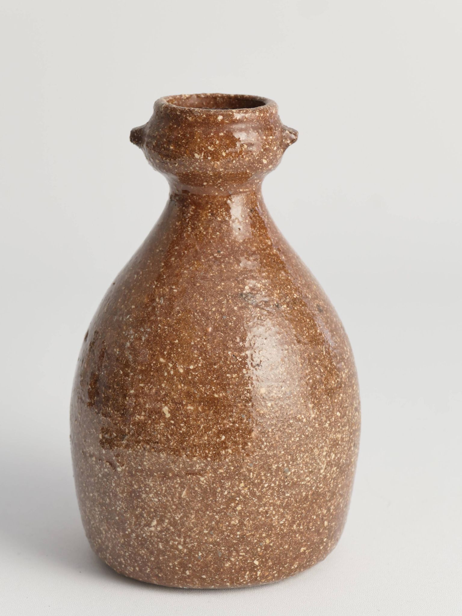 Japanese Shigaraki Inspired Handmade Stoneware Vase with Barnacle-Like Texture