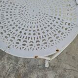Pair of wrought iron garden chairs, antique manufacture