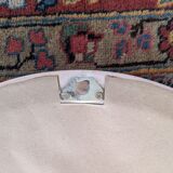 Large oval pink ceramic mirror (76cm) – vintage Italian design