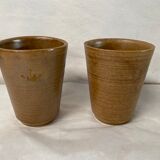 Ensemble de 2 mugs tasses verre en grès Digoin