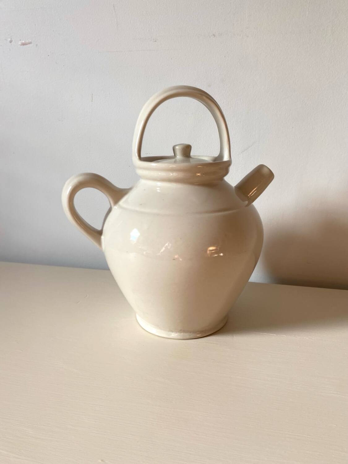 Antique Digoin earthenware teapot