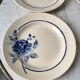 set of 4 dessert plates blue flowers Saint-Amand years 30-40