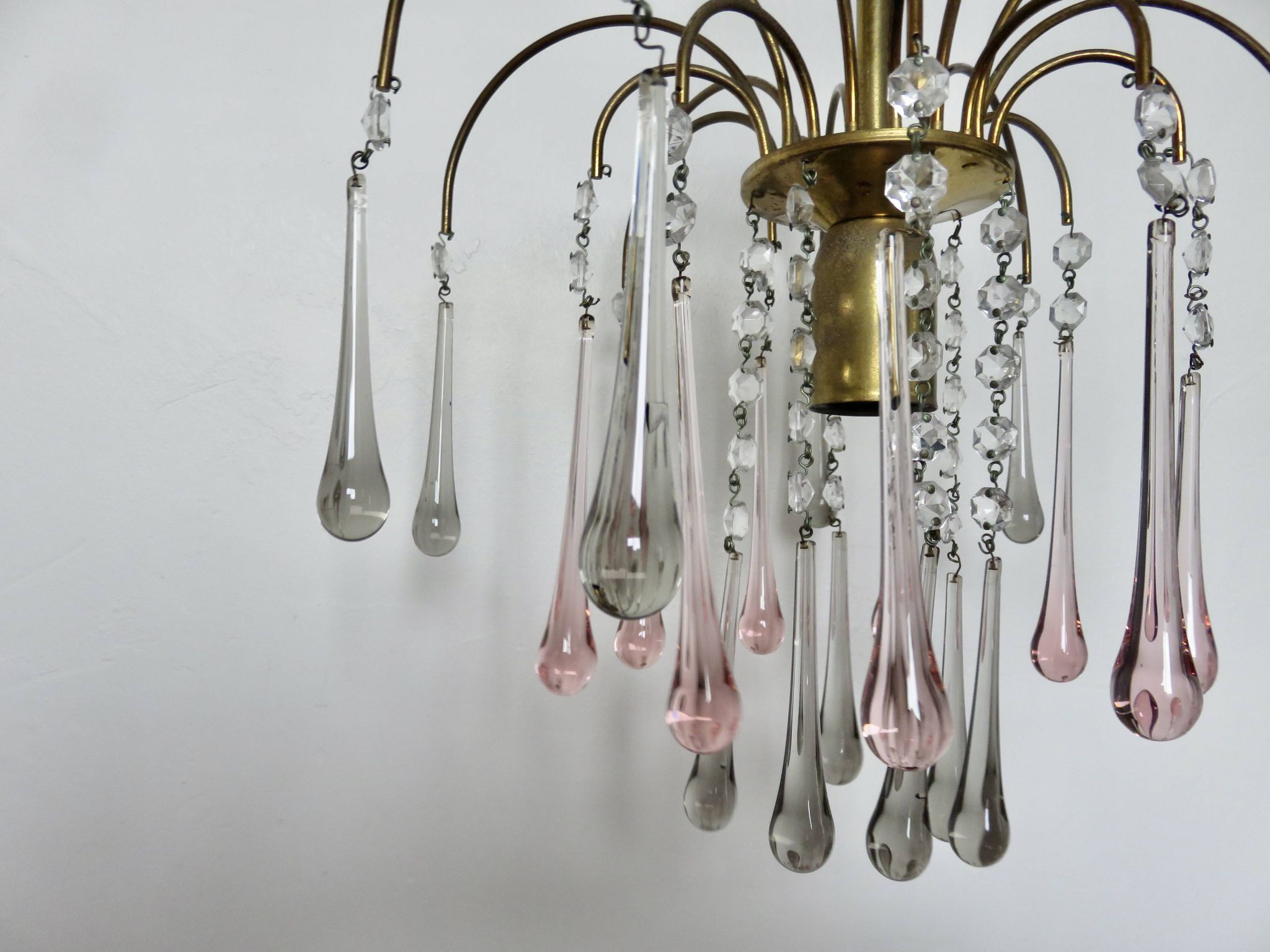 Crystal chandelier "water drop" in Murano glass, Italy