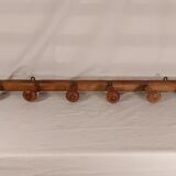 Wall coat rack 6 wooden hooks 1900s