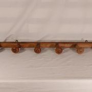 Wall coat rack 6 wooden hooks 1900s