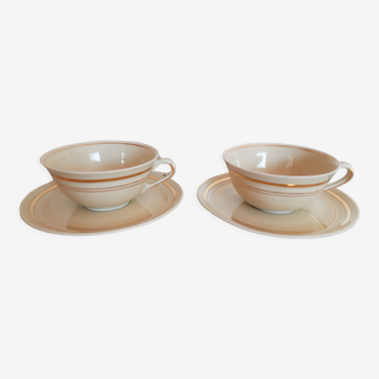 Sarreguemines porcelain tea cups