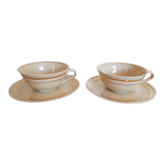 Sarreguemines porcelain tea cups