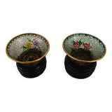 Pair of vintage Plique-à-jour cloisonné bowls, China