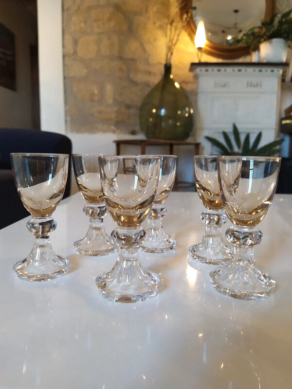 6 crystal digestive glasses