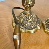 Pair of Louis XV rocaille bronze lamps
