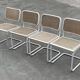 Set of 4 Cesca b32 model chairs in white by Marcel Breuer
