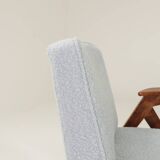 Vintage armchair Scandinavian design baby blue boucle