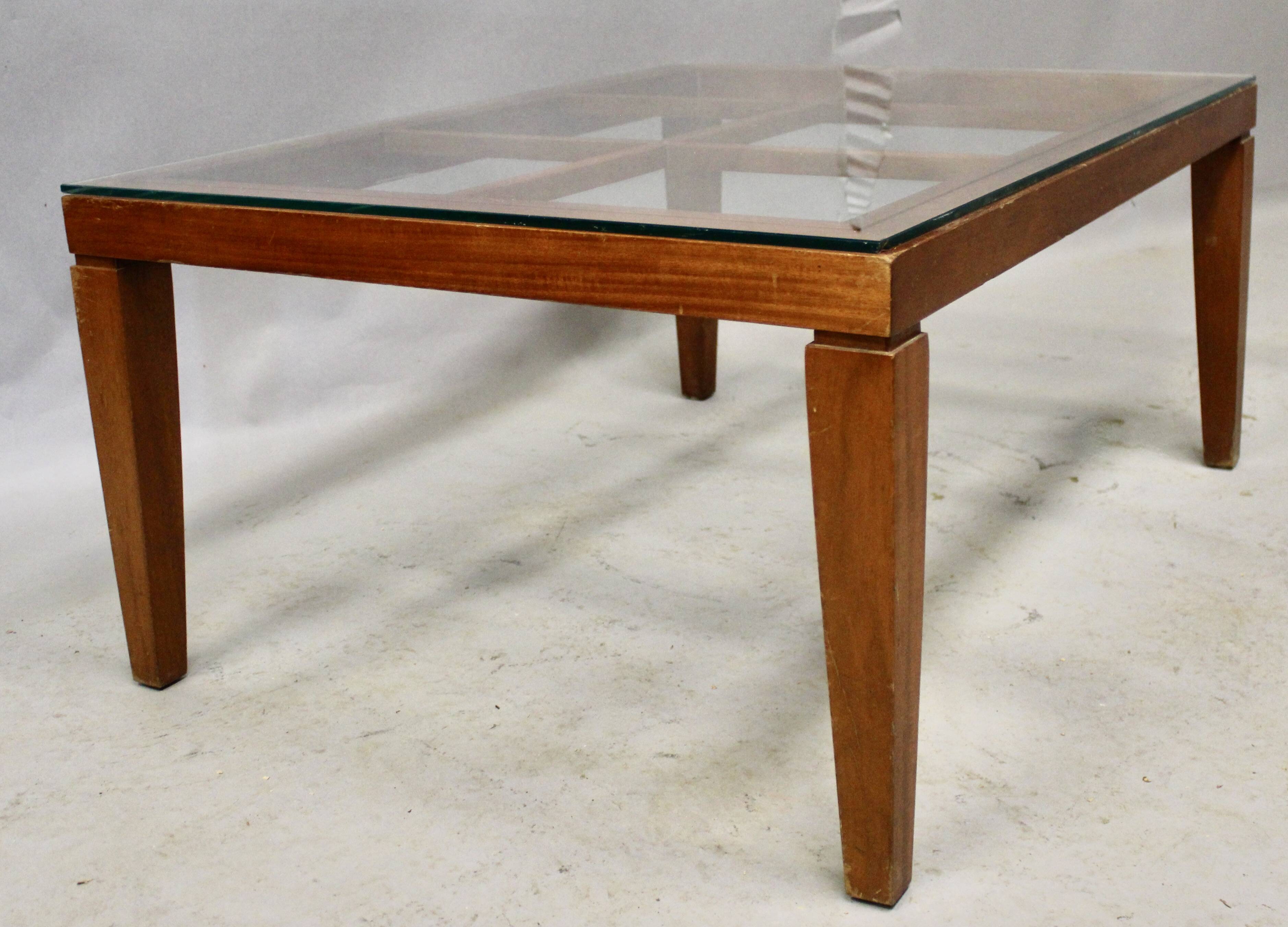 Coffee table with glass top