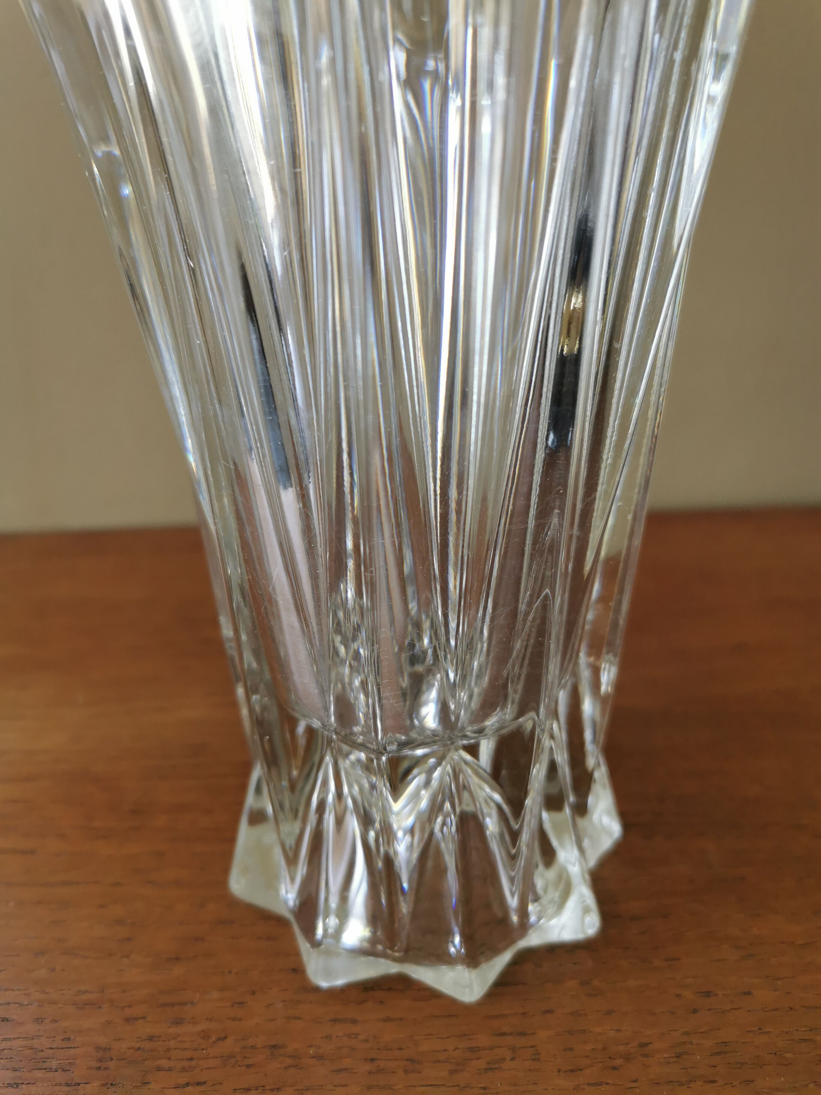 Vintage origami style crystal vase