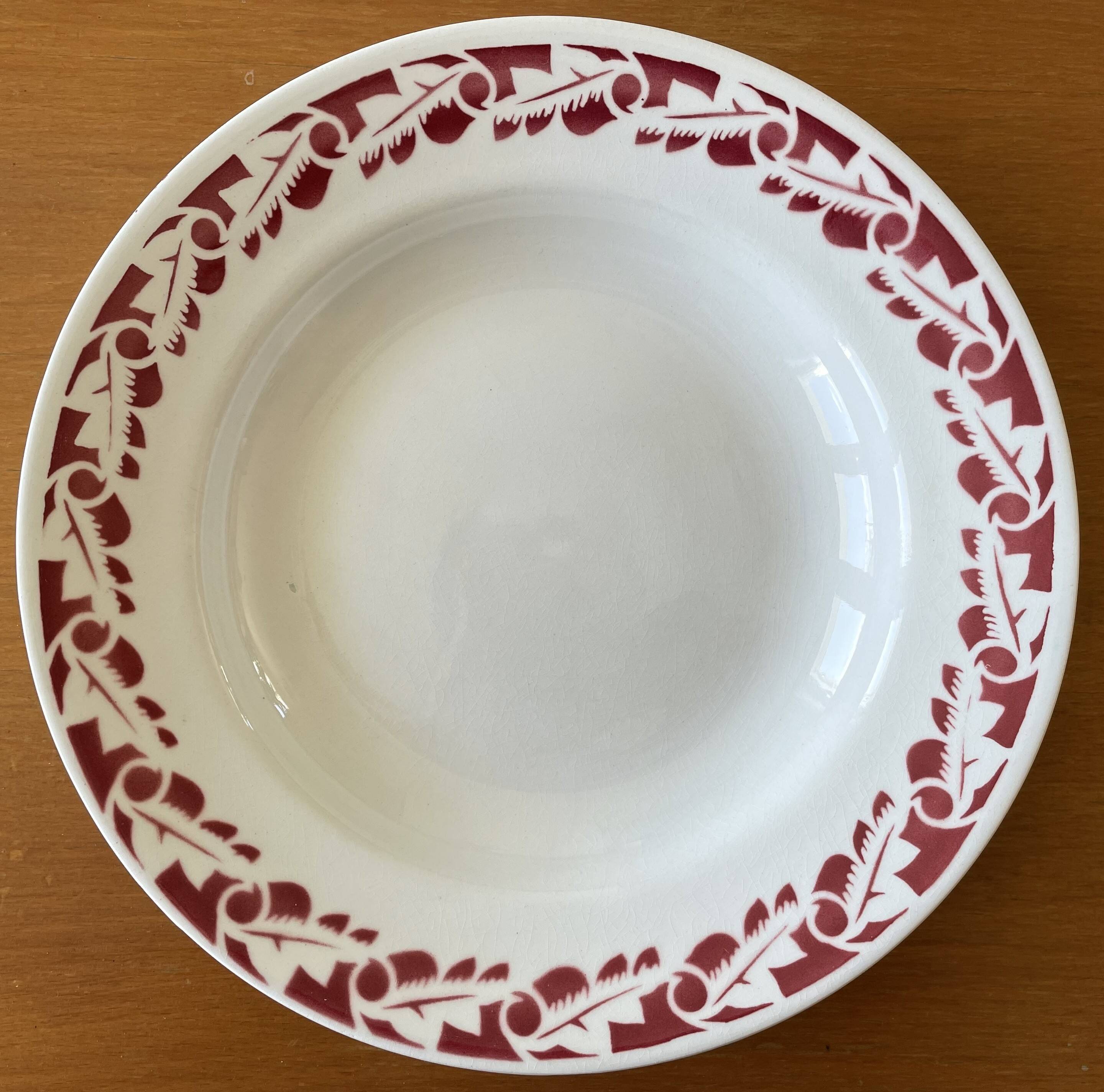 6 large antique deep plates in Saint-Amand earthenware (Nord)