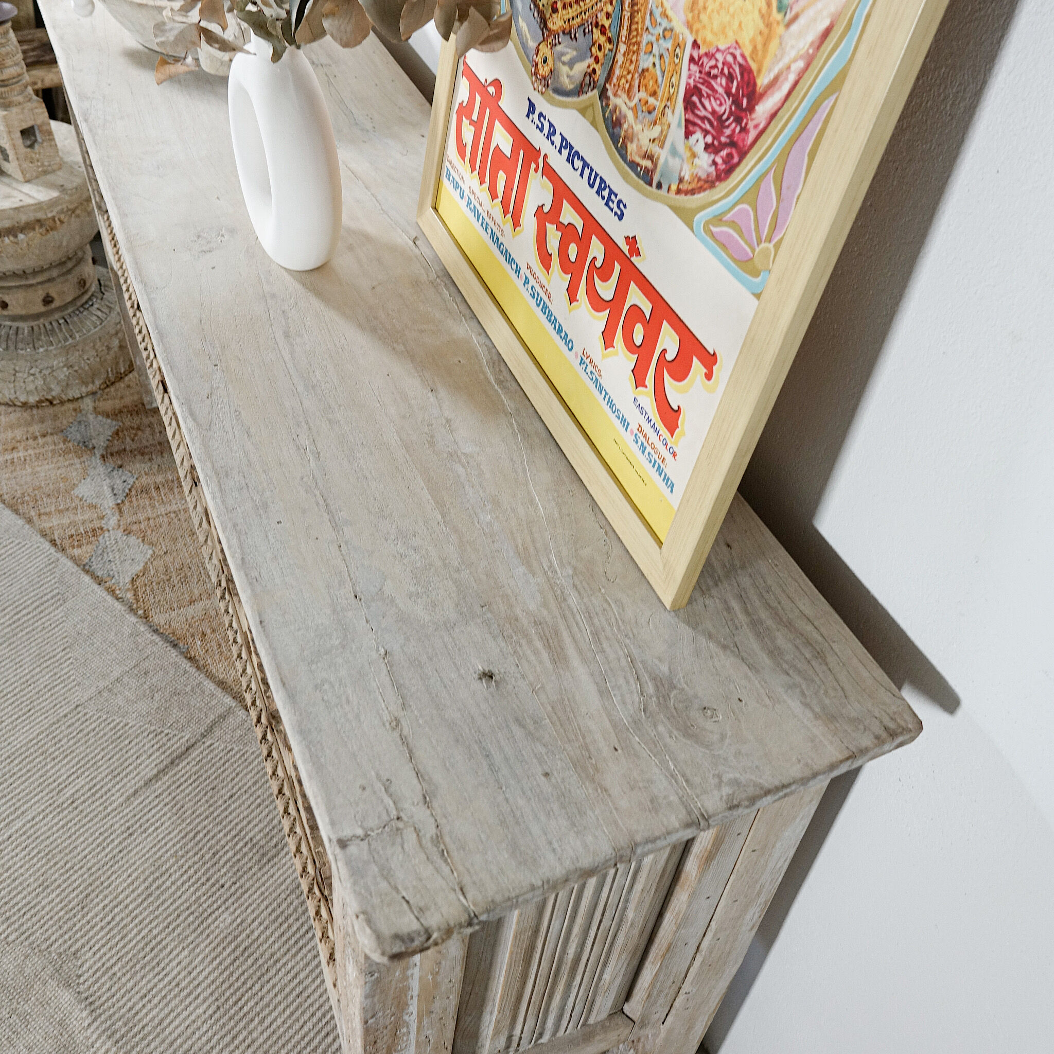 Carved wooden console