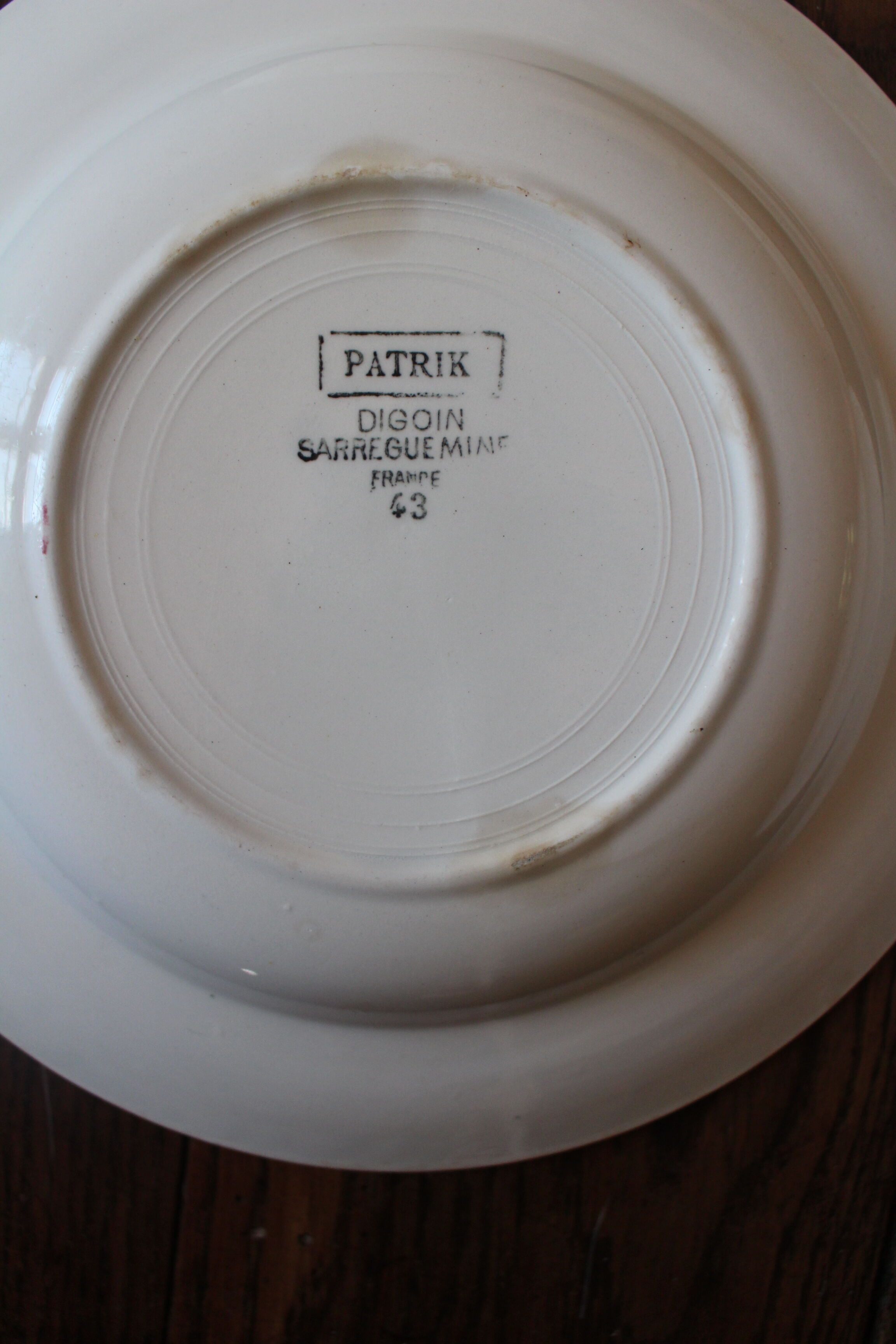 Lot 4 hollow plates mismatched art deco Badonviller Digoin