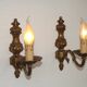 Pair Of Elegant Vintage French Traditional Style Bronze Single Wall Lights