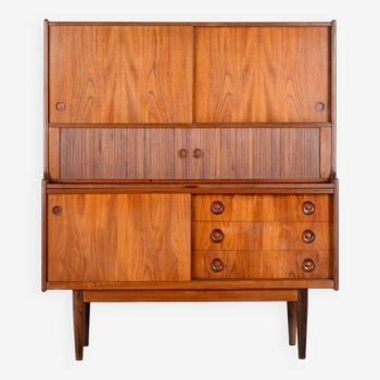 Bureau / Bureau / Bibliothèque danois du milieu du siècle en teck époustouflant. Vintage moderne/rétro.