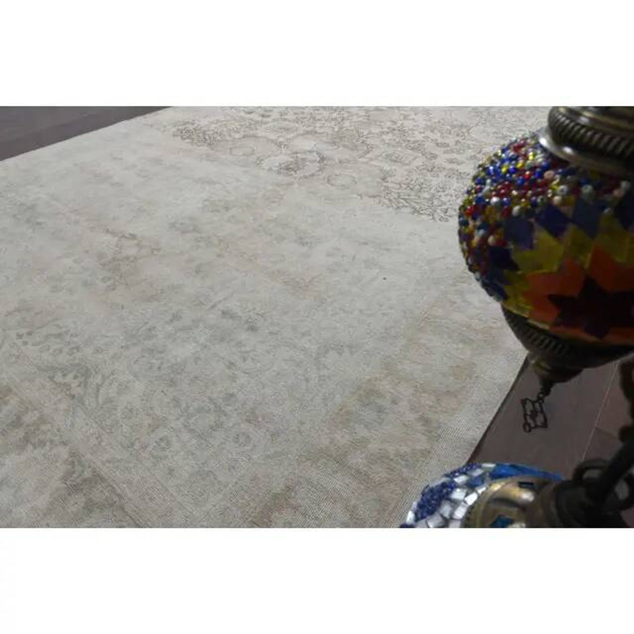 1970s Vintage Persian Handmade Wool Cotton Beige Area Rug 285x370