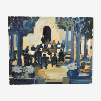 HEAULME (Renée Mireille), oil on canvas L'orchestre XXème